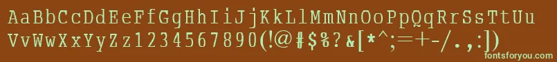Шрифт AbcTypewriterrussian – зелёные шрифты на коричневом фоне