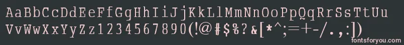 Шрифт AbcTypewriterrussian – розовые шрифты на чёрном фоне