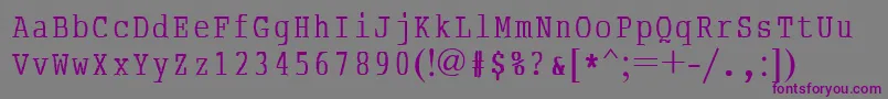 Шрифт AbcTypewriterrussian – фиолетовые шрифты на сером фоне