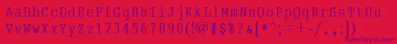 AbcTypewriterrussian Font – Purple Fonts on Red Background