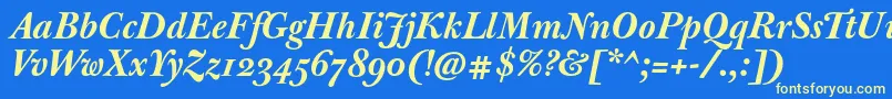 JbaskervilleBolditalic Font – Yellow Fonts on Blue Background