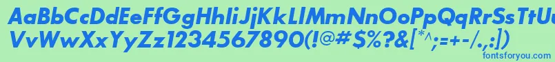 フォントBouganBlackSsiBoldItalic – 青い文字は緑の背景です。