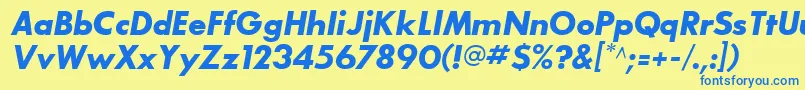BouganBlackSsiBoldItalic Font – Blue Fonts on Yellow Background