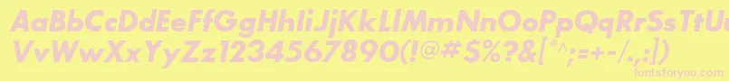 BouganBlackSsiBoldItalic Font – Pink Fonts on Yellow Background