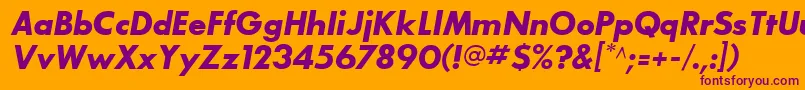 BouganBlackSsiBoldItalic Font – Purple Fonts on Orange Background