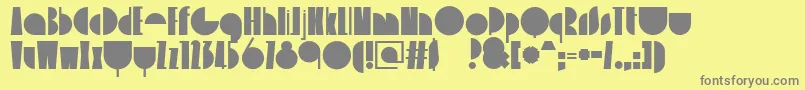 フォントDelizioso – 黄色の背景に灰色の文字
