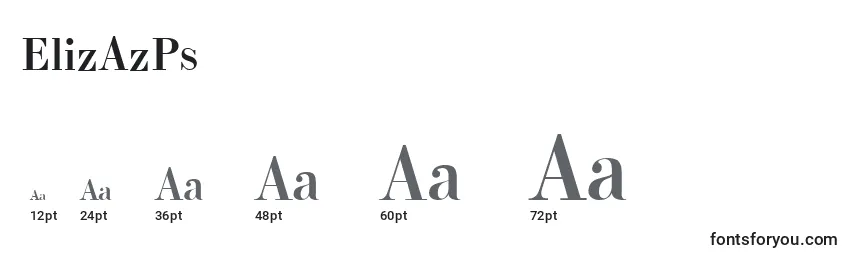 Размеры шрифта ElizAzPs