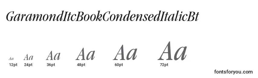 GaramondItcBookCondensedItalicBt Font Sizes
