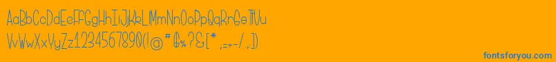 フォントBriocheAuPotiron – オレンジの背景に青い文字