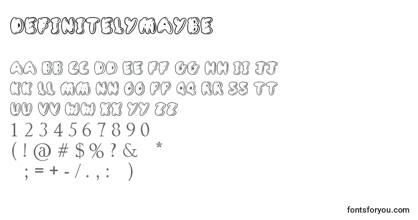 Schriftart DefinitelyMaybe – Alphabet, Zahlen, spezielle Symbole