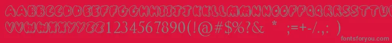 DefinitelyMaybe Font – Gray Fonts on Red Background