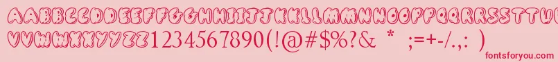 DefinitelyMaybe Font – Red Fonts on Pink Background