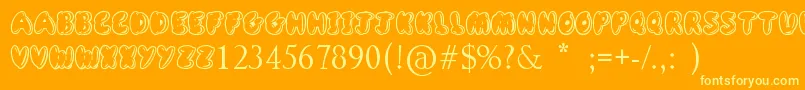 DefinitelyMaybe Font – Yellow Fonts on Orange Background