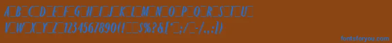 RagtimeLetPlain.1.0-Schriftart – Blaue Schriften auf braunem Hintergrund