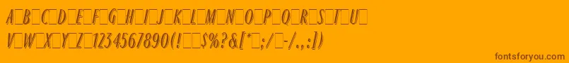 RagtimeLetPlain.1.0 Font – Brown Fonts on Orange Background