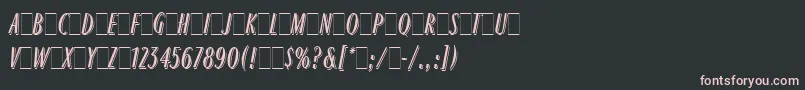 Fonte RagtimeLetPlain.1.0 – fontes rosa em um fundo preto