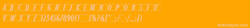 フォントRagtimeLetPlain.1.0 – オレンジの背景にピンクのフォント
