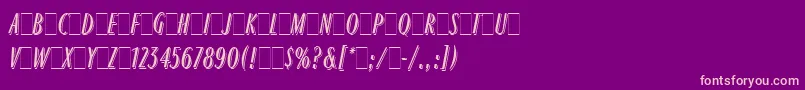 フォントRagtimeLetPlain.1.0 – 紫の背景にピンクのフォント