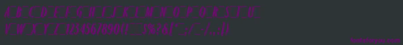 フォントRagtimeLetPlain.1.0 – 黒い背景に紫のフォント
