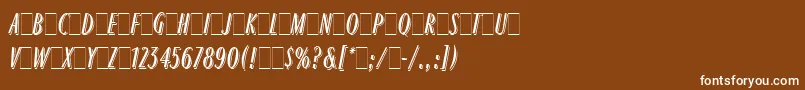 フォントRagtimeLetPlain.1.0 – 茶色の背景に白い文字