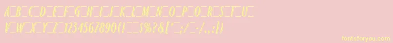 Fonte RagtimeLetPlain.1.0 – fontes amarelas em um fundo rosa