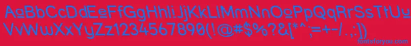 Fonte StreetUpperReverseItalic – fontes azuis em um fundo vermelho