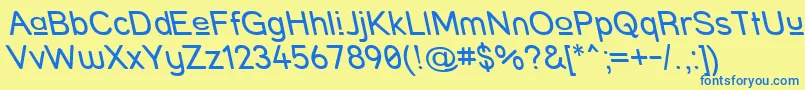 フォントStreetUpperReverseItalic – 青い文字が黄色の背景にあります。