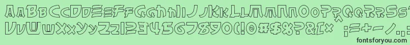 ChinyenHollow Font – Black Fonts on Green Background