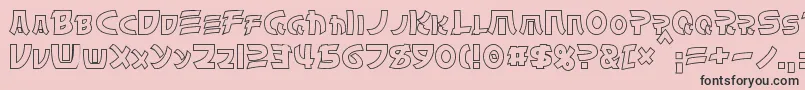 ChinyenHollow Font – Black Fonts on Pink Background