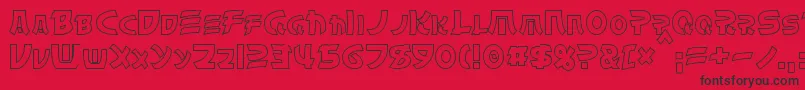 ChinyenHollow Font – Black Fonts on Red Background