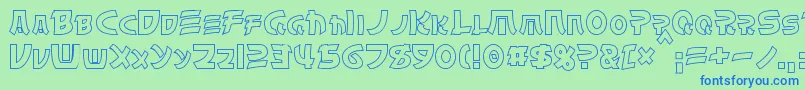 ChinyenHollow Font – Blue Fonts on Green Background