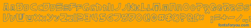 ChinyenHollow Font – Blue Fonts on Orange Background