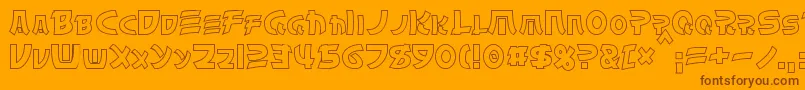 フォントChinyenHollow – オレンジの背景に茶色のフォント