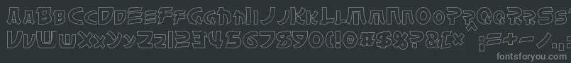 フォントChinyenHollow – 黒い背景に灰色の文字