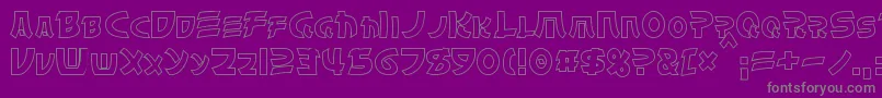 Czcionka ChinyenHollow – szare czcionki na fioletowym tle