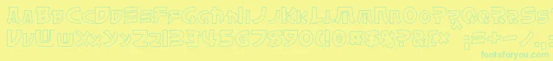 Шрифт ChinyenHollow – зелёные шрифты на жёлтом фоне