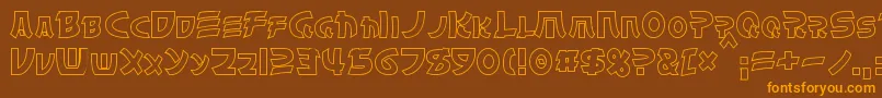 ChinyenHollow Font – Orange Fonts on Brown Background