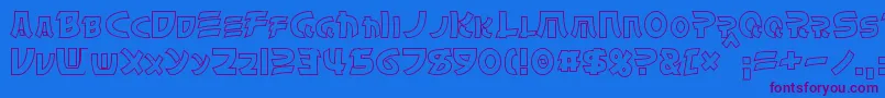 ChinyenHollow Font – Purple Fonts on Blue Background