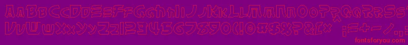 ChinyenHollow Font – Red Fonts on Purple Background