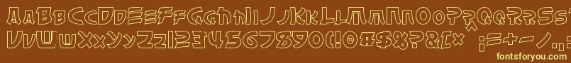 ChinyenHollow Font – Yellow Fonts on Brown Background