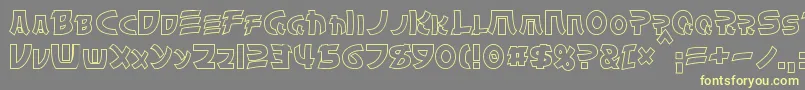 ChinyenHollow Font – Yellow Fonts on Gray Background