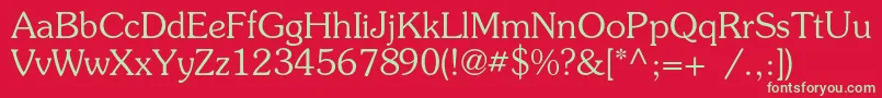 Presentc Font – Green Fonts on Red Background
