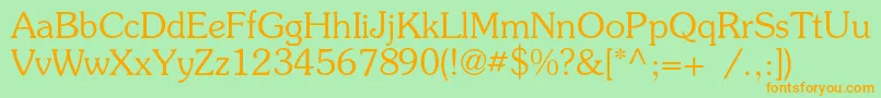 Presentc Font – Orange Fonts on Green Background