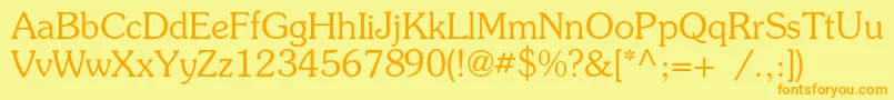 Presentc Font – Orange Fonts on Yellow Background
