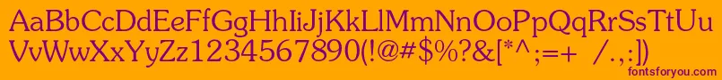 Presentc Font – Purple Fonts on Orange Background