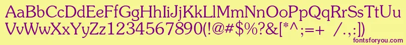 Presentc Font – Purple Fonts on Yellow Background
