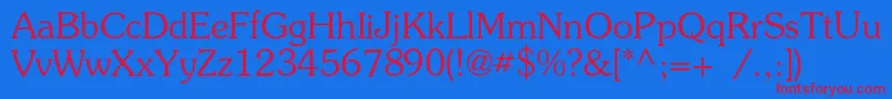Presentc Font – Red Fonts on Blue Background