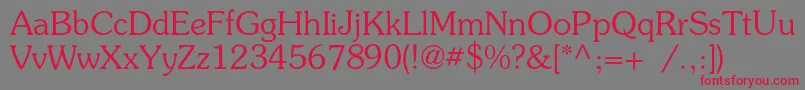 Presentc Font – Red Fonts on Gray Background