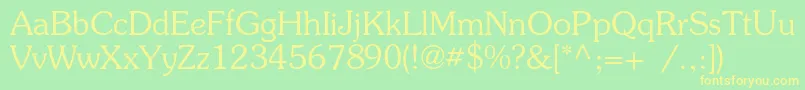 Presentc Font – Yellow Fonts on Green Background