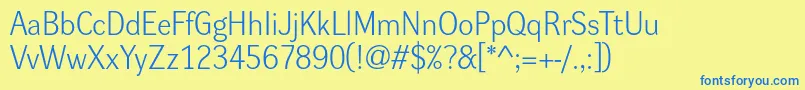 Dynagroteskl Font – Blue Fonts on Yellow Background